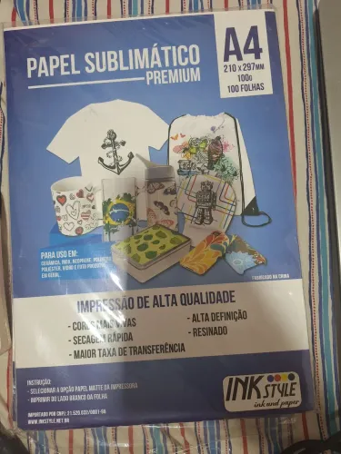 Papel Sublimático A4 Premium Ink Style 100 Folhas