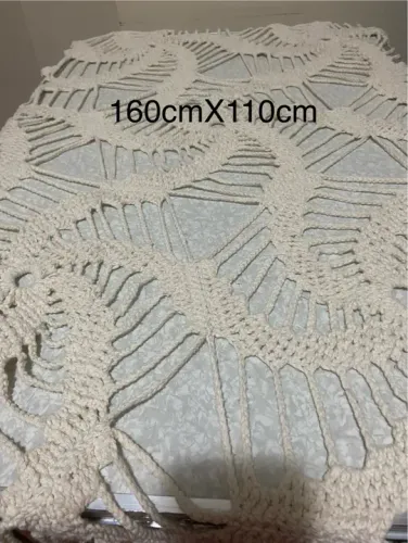 TOALHA DE MESA EM CROCHÊ ARTESANAL RETRÔ