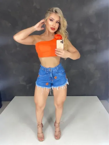 Shorts jeans flor