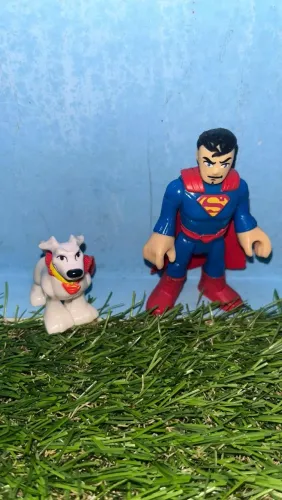 Imaginext DC Super Friends Superman e Krypto raro Mattel
