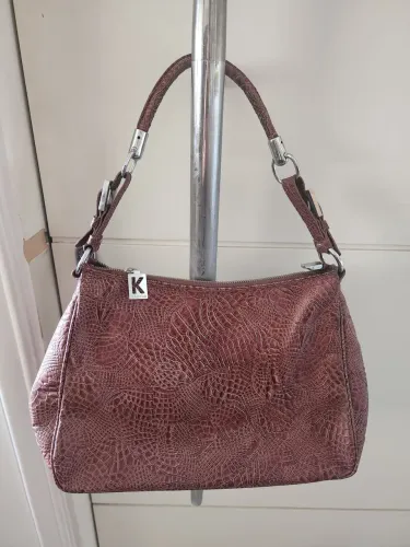 Bolsa vintage de couro rosa antigo da Kadilo
