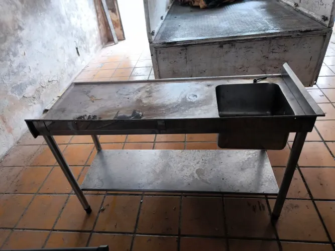 Pia com bancada inox bares restaurante cozinha industrial