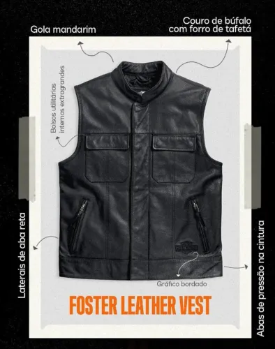 Colete couro harley davidson