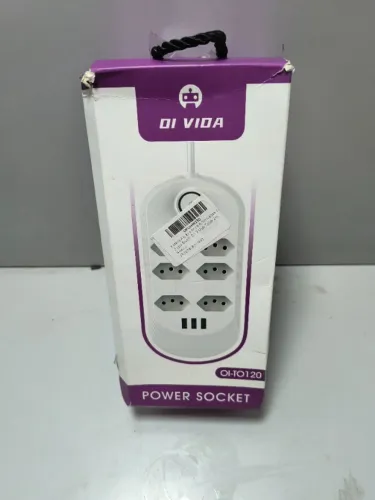 Extensao Eletrica 6 Tomadas Regua Bivolt c/3 Usb Cabo 2m Di vida