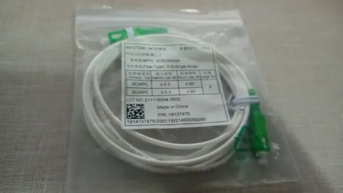 Cordão Óptico Patch Cord Sc Apc Sm 3m Homologado Anatel