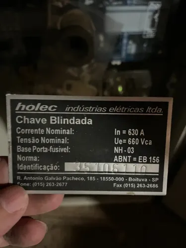 Seccionadora Tripolar Holec 630A