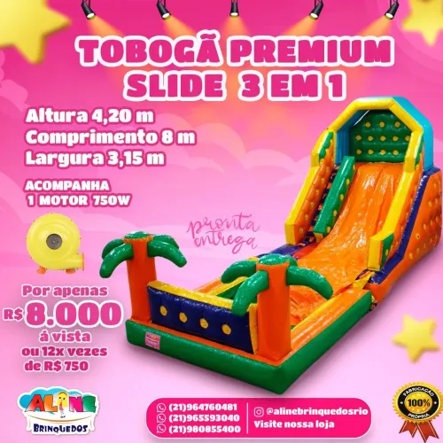 Tobogã Premium Slide 3 em 1 - Diversão Garantida!