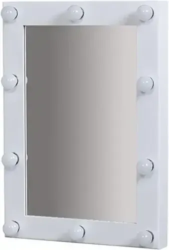 Espelho Para Maquiagem Lampadas Make Lampadas Laqueado Top Moldura Branco