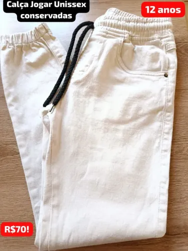 Calça Jogger Beje Unissex 10/12anos
