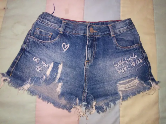 Shorts Jeans Infantil - Grl Pwr - Tamanho 10 