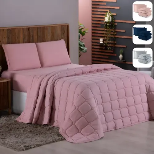 cobre leito cama casal rosa pastel