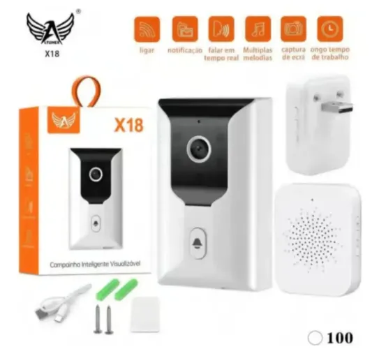 Campainha inteligente residencial com câmera x18
