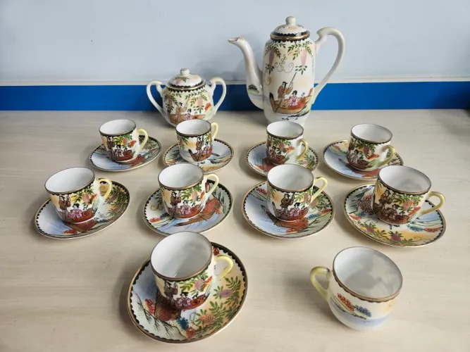 Jogo café porcelana Japonesa 21 peças 