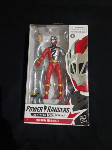 Power rangers dino fury vermelho completo na caixa