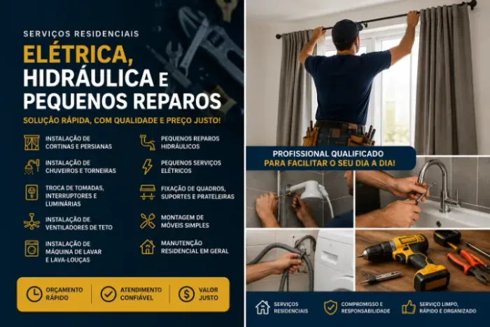 Instalações e Pequenos Reparos Residenciais | Elétrica e Hidráulica