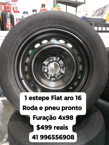 Roda estepe Fiat aro 16 furação 4x98 original Fiat roda nova pneu usado 