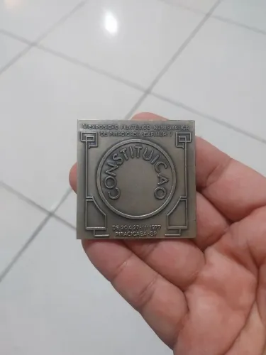 Medalha comemorativa V Exposição Filatelica e Numismática de Piracicaba