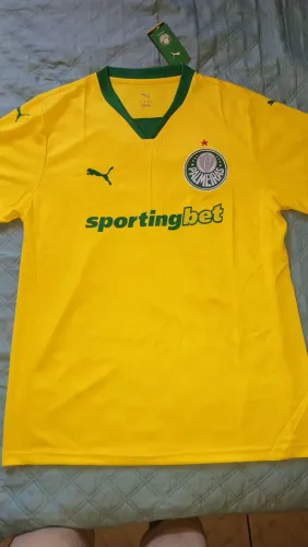 Camisa amarela do palmeiras modelo torcedor GG