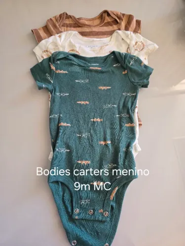 3 bodies carters menino 9m manga curta