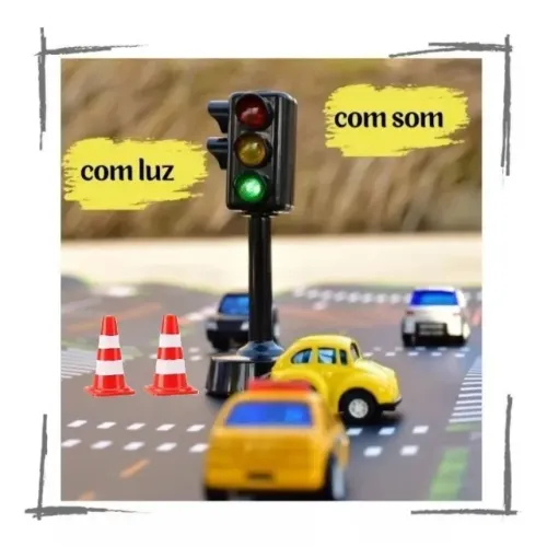 Brinquedo Semáforo Sinal de Trânsito com Luz de Led e Som - Educativo - Hot Wheels