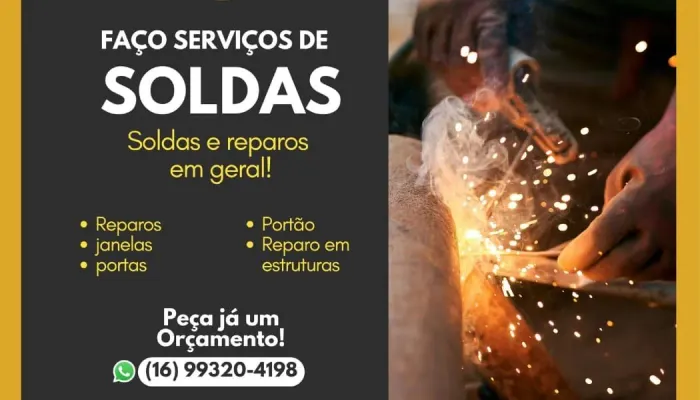 Faço soldas reparos/consertos e fabricação
