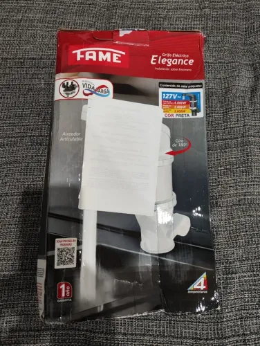 Torneira Elétrica Bancada 4T Fame Elegance Preta Cromada 4800W