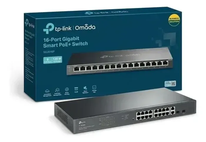 Switch TP-Link Omada SG2016P 16 Portas Gigabit (8 PoE+) - NOVO NA CAIXA!