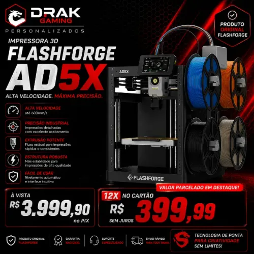 Impressora 3d Ad5x Flashforge - Nova Lacrada