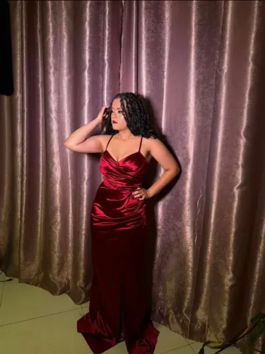 Vestido de festa comprido vinho
