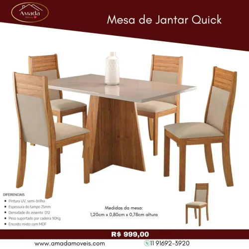 Mesa de Jantar Quick - A pronta entrega