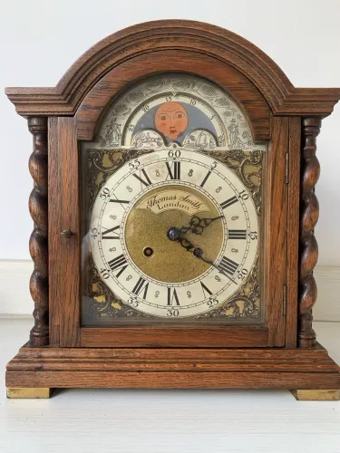 Relógio de Mesa Junghans Alemão Original c. 1905-1925 em Madeira completo