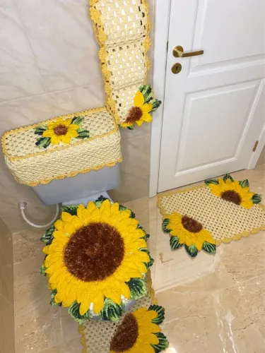 Conjunto de banheiro de crochê