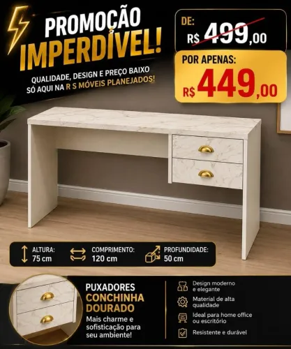 Promoção escrivaninha 1.20cm