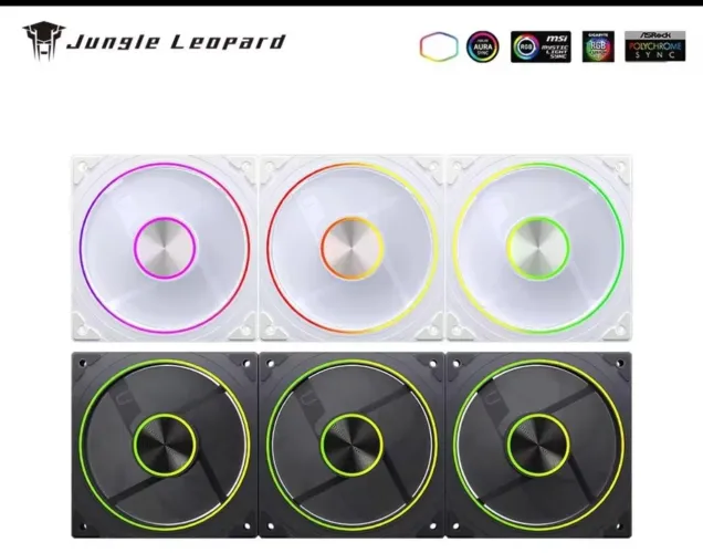 Kit 3 Fans Jungle Leopard Transwarp opções branco e preto