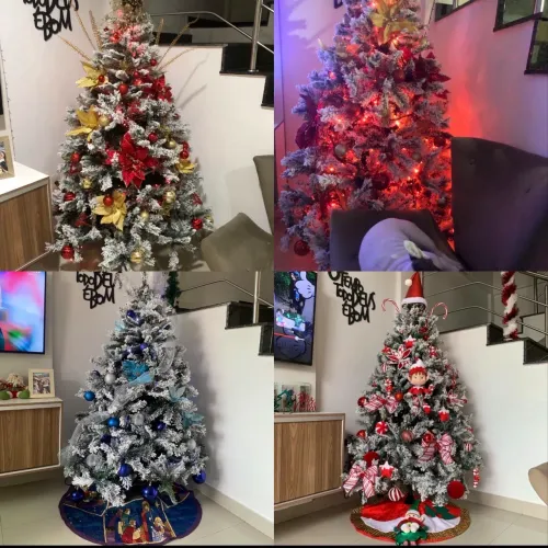 Árvore de natal efeito nevado