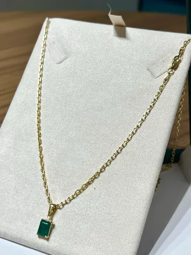 Cordão de ouro masculino com esmeralda 11.2g ( LOJA FÍSICA )