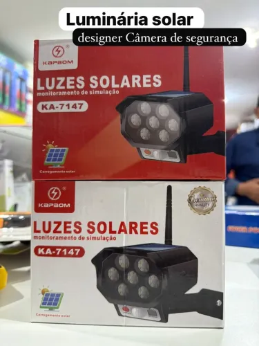 LUMINÁRIA SOLAR EXTERNA LED TIPO CÂMERA DE SEGURANÇA