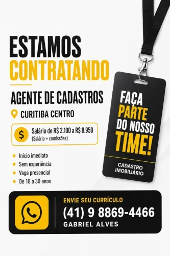 VAGA EM CURITIBA SEM EXPERIENCIA