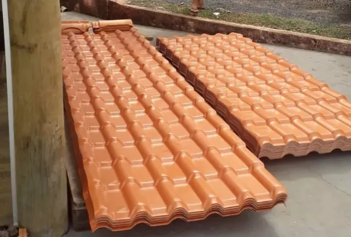 telha pvc modelo plan cor cerâmica tamanho 2,42x88 69,90 a vista