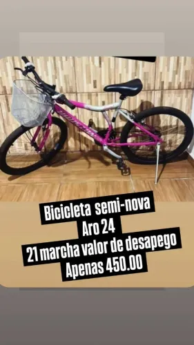 bicicleta aro 24, 21 machas semi nova.