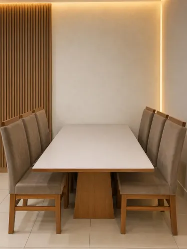 Mesa tampo de vidro 