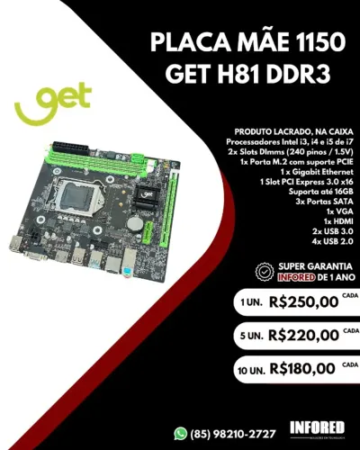 Placa mãe H81 1150 GET