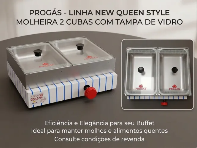 Molheira 2 cubas a gás PROGAS