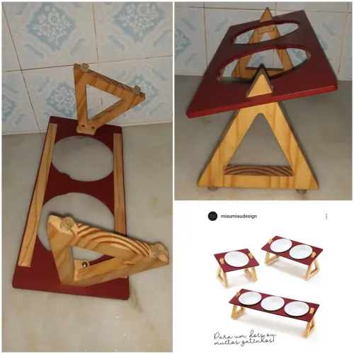 Suporte para comedouro duplo - gatos