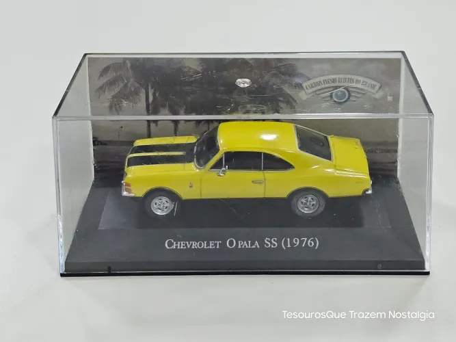 Miniatura colecionável chevrolet opala ss 1976 miniatura 1:43 carros inesquecíveis amarelo