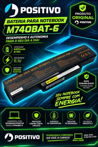 Bateria Original Para Notebook POSITIVO Modelo M740BAT-6