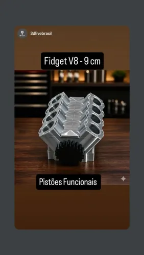 Fidget Bloco Motor V8 Funcional