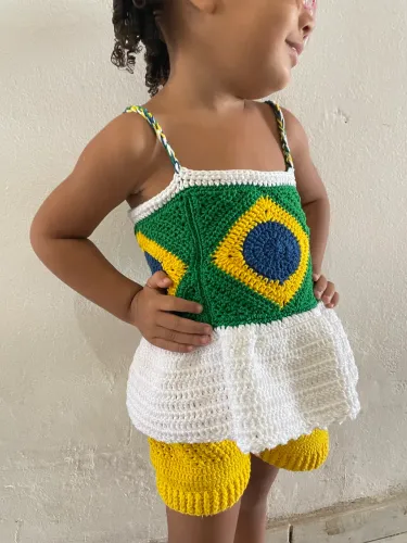 Conjunto Brasil - Crochê