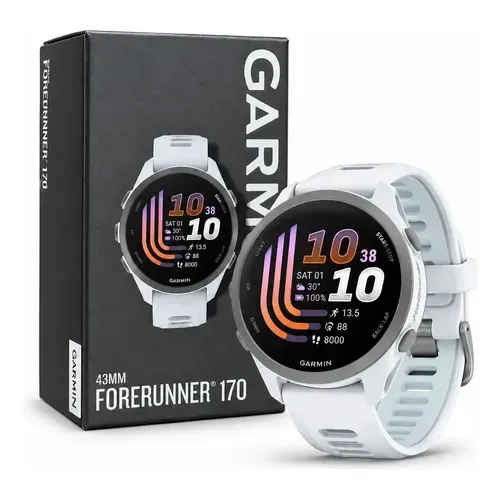 Garmin Forerunner 170 43mm Preto ou Branco | Smartwatch para Corrida e Treinos
