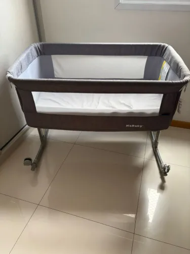 Berço Portátil Sleep 3 em 1 Moisés Co-bed Acopla na Cama Cinza Kababy